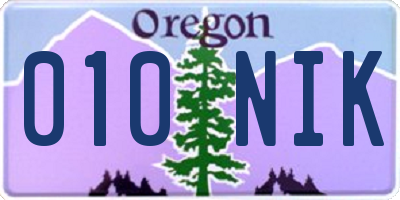 OR license plate 010NIK