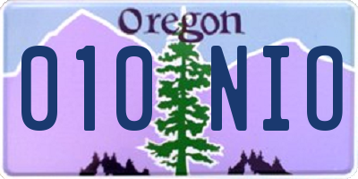 OR license plate 010NIO