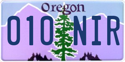 OR license plate 010NIR