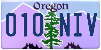 OR license plate 010NIV