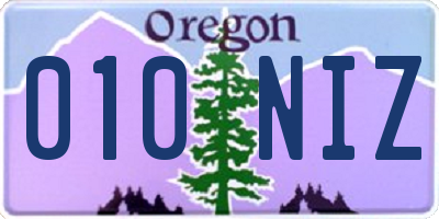 OR license plate 010NIZ