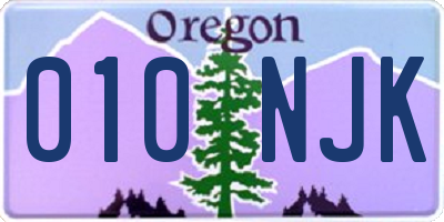 OR license plate 010NJK