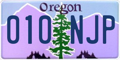 OR license plate 010NJP