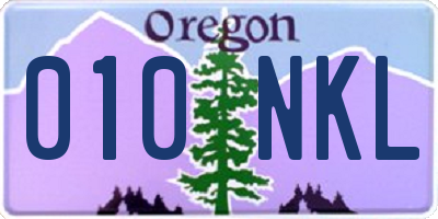 OR license plate 010NKL