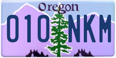 OR license plate 010NKM