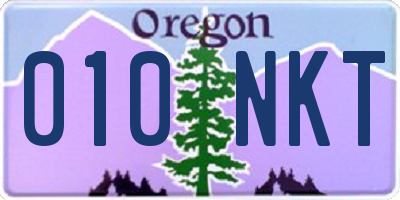 OR license plate 010NKT