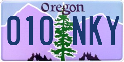 OR license plate 010NKY