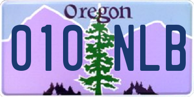 OR license plate 010NLB