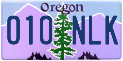 OR license plate 010NLK
