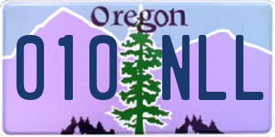 OR license plate 010NLL