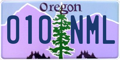OR license plate 010NML