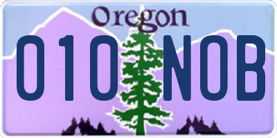 OR license plate 010NOB