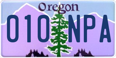 OR license plate 010NPA