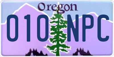 OR license plate 010NPC
