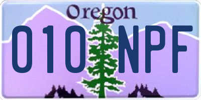 OR license plate 010NPF
