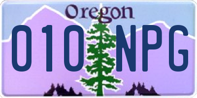 OR license plate 010NPG