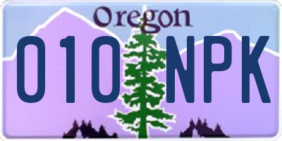 OR license plate 010NPK