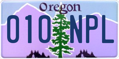 OR license plate 010NPL
