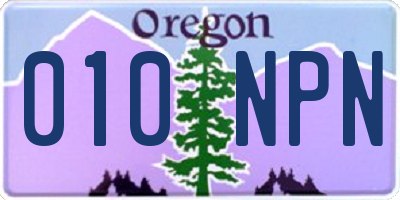 OR license plate 010NPN