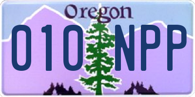 OR license plate 010NPP
