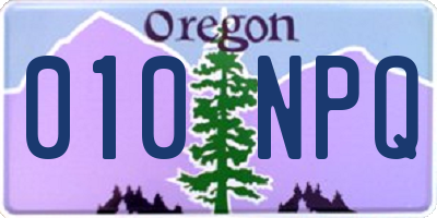 OR license plate 010NPQ