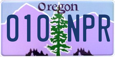 OR license plate 010NPR