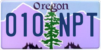 OR license plate 010NPT