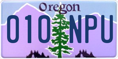 OR license plate 010NPU