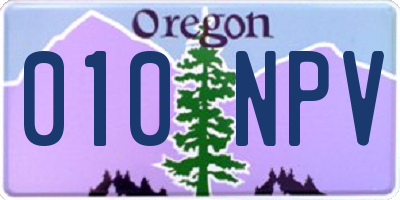 OR license plate 010NPV