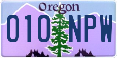 OR license plate 010NPW