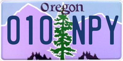 OR license plate 010NPY