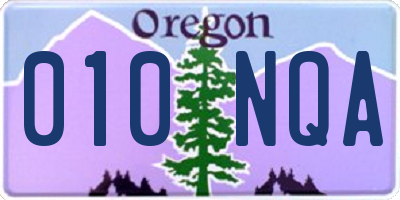 OR license plate 010NQA