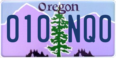 OR license plate 010NQO