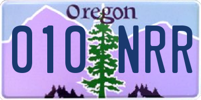OR license plate 010NRR