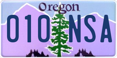 OR license plate 010NSA