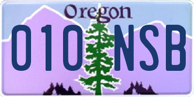 OR license plate 010NSB