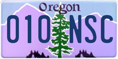 OR license plate 010NSC