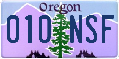 OR license plate 010NSF