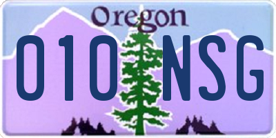 OR license plate 010NSG