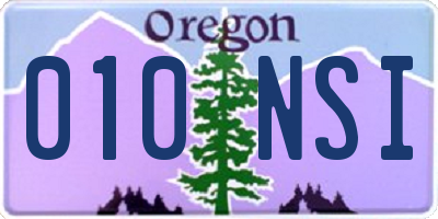 OR license plate 010NSI