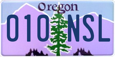 OR license plate 010NSL