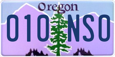 OR license plate 010NSO