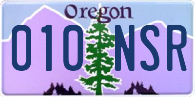OR license plate 010NSR
