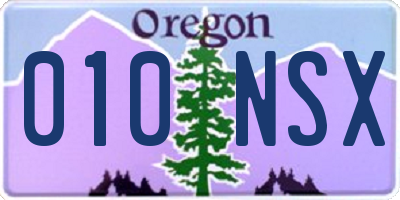 OR license plate 010NSX