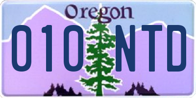 OR license plate 010NTD