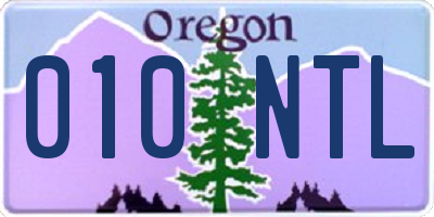OR license plate 010NTL