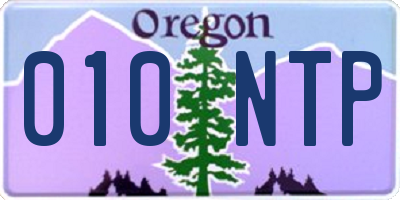 OR license plate 010NTP