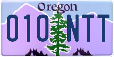 OR license plate 010NTT