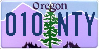 OR license plate 010NTY