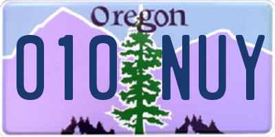 OR license plate 010NUY